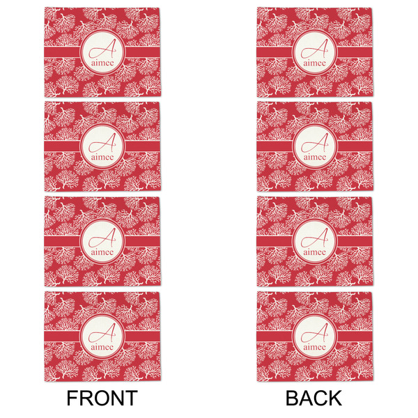 Coral Linen Placemat - APPROVAL Set of 4 (double sided)