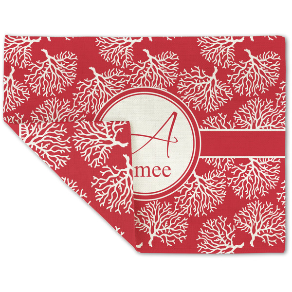 Coral Linen Placemat - Folded Corner (double side)