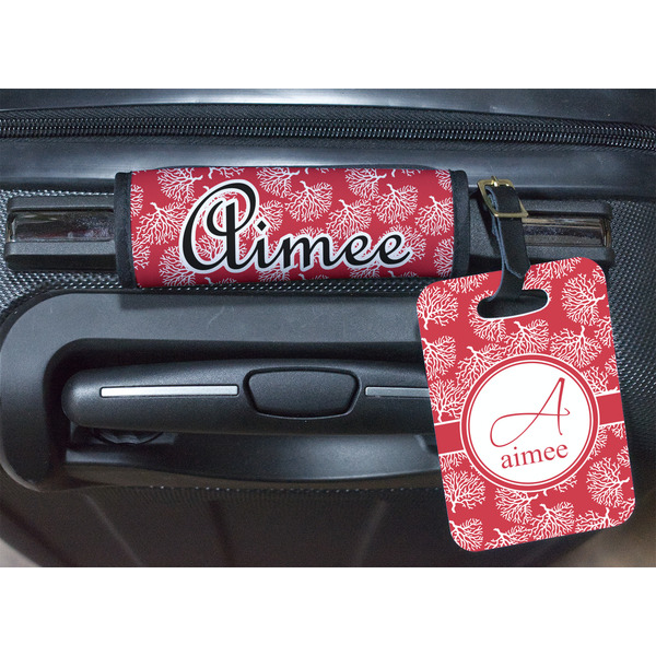 Coral Luggage Wrap & Tag