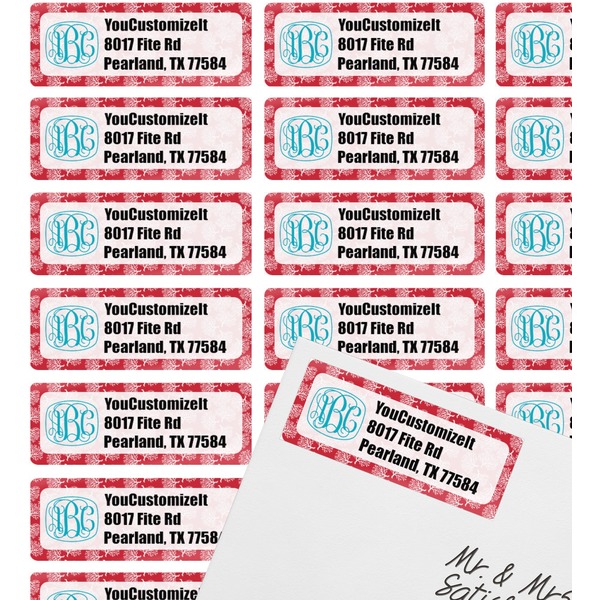 Coral Mailing Label on Envelope - Multiple Labels