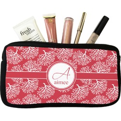 Coral Makeup / Cosmetic Bag - Small (Personalized)