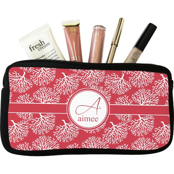 Custom Coral Makeup / Cosmetic Bag (Personalized)