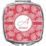 Coral Compact Makeup Mirror (Personalized)