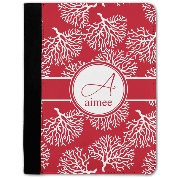 Custom Coral Notebook Padfolio w/ Name and Initial