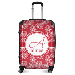 Coral Suitcase - 24" Medium - Checked (Personalized)