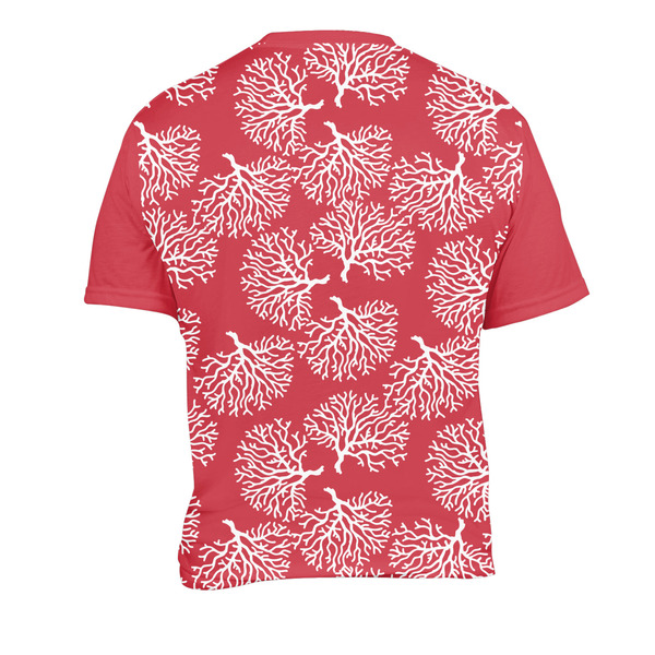 Coral Men's Crew Neck T Shirt Medium - Back