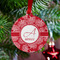 Coral Metal Ball Ornament - Lifestyle