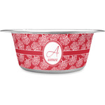 Coral Stainless Steel Dog Bowl - Medium (Personalized)