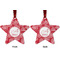 Coral Metal Star Ornament - Front and Back