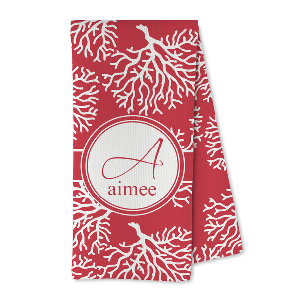 Custom Coral Kitchen Towel - Microfiber (Personalized)
