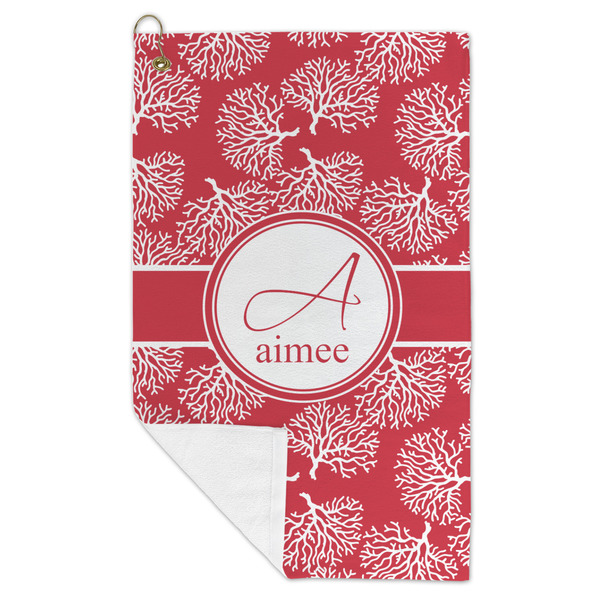 Coral Microfiber Golf Towels - FOLD