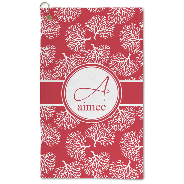 Custom Coral Microfiber Golf Towel - Large (Personalized)