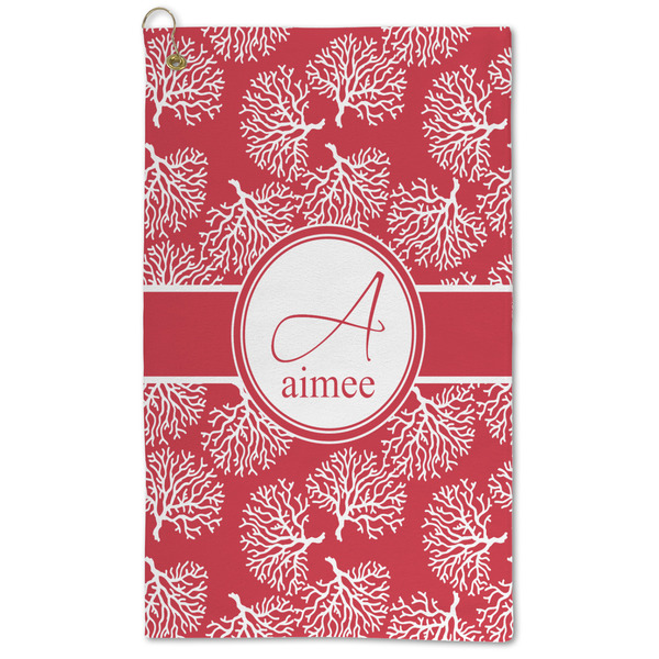 Custom Coral Microfiber Golf Towel - Large (Personalized)