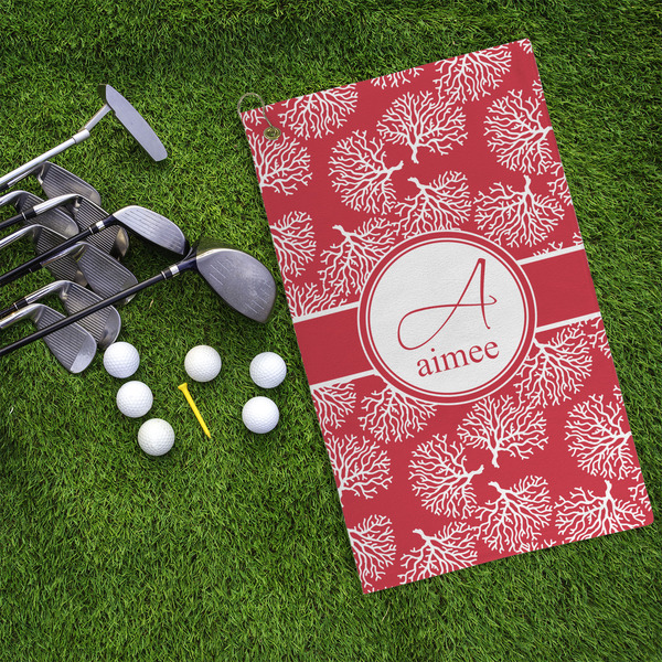 Coral Microfiber Golf Towels - LIFESTYLE