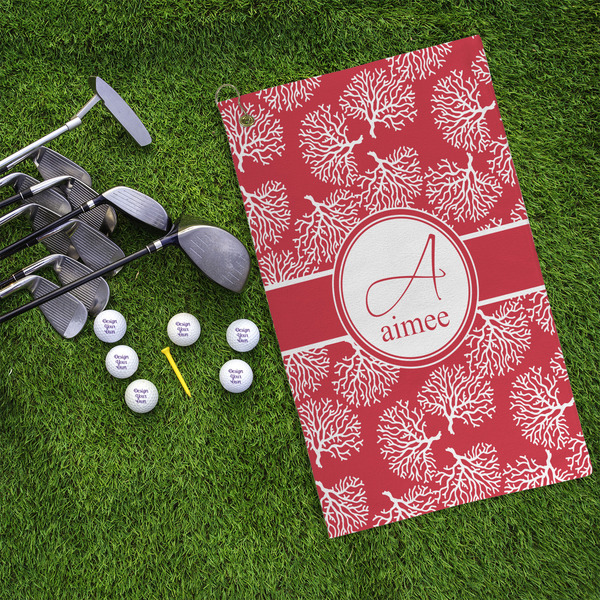 Coral Microfiber Golf Towels - LIFESTYLE