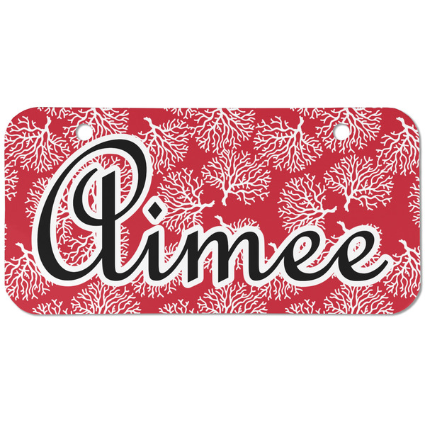 Custom Coral Mini/Bicycle License Plate (2 Holes) (Personalized)