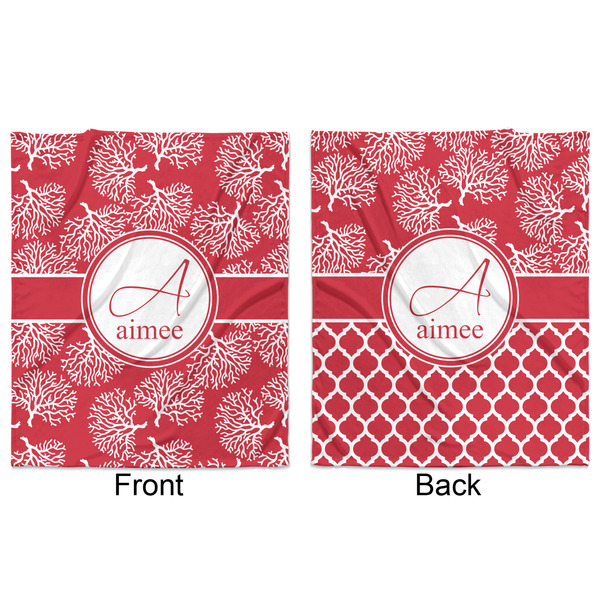 Coral Minky Blanket - 50"x60" - Double Sided - Front & Back