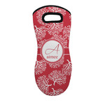 Coral Neoprene Oven Mitt - Single w/ Name and Initial