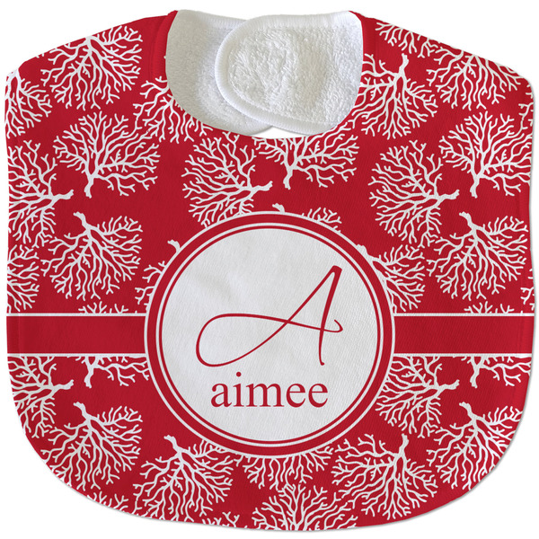 Coral New Baby Bib - Closed and Folded