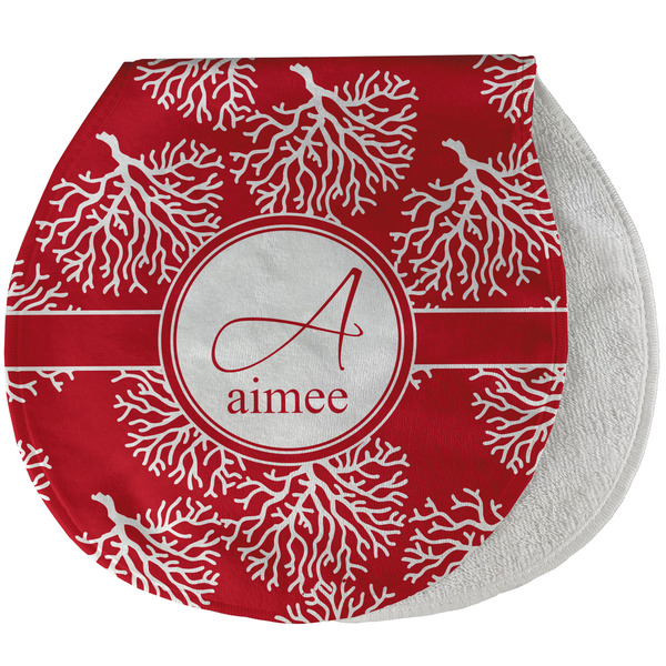 Custom Coral Burp Pad - Velour w/ Name and Initial