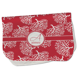 Coral Burp Cloth - Fleece w/ Name and Initial