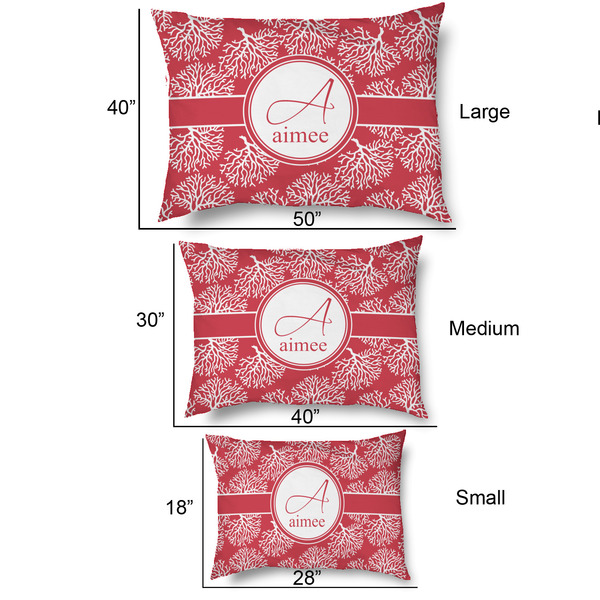 Coral Outdoor Dog Beds - SIZE CHART