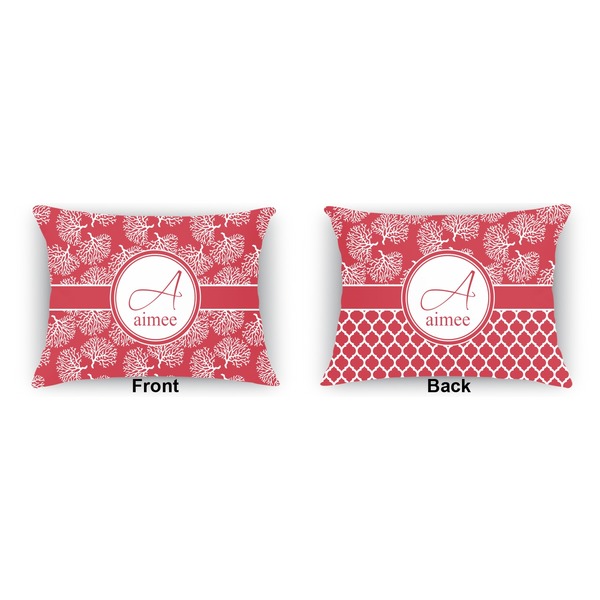 Coral  Outdoor Rectangular Throw Pillow (Front and Back)