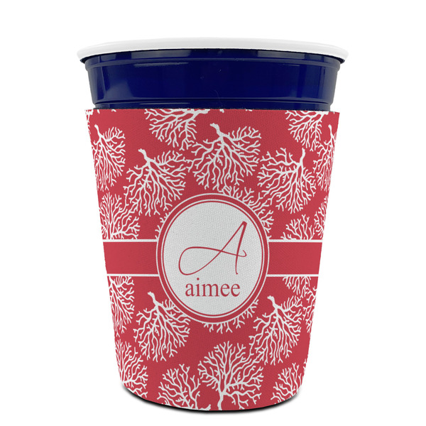 Coral Party Cup Sleeves - without bottom - FRONT (on cup)