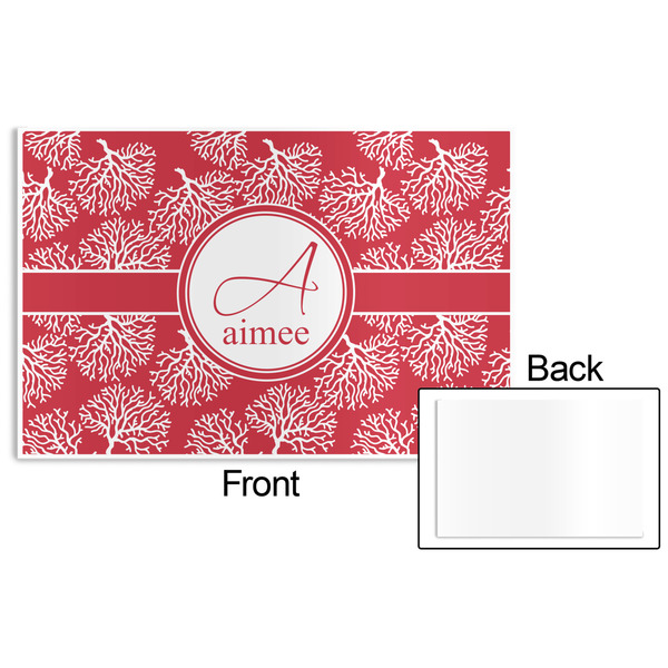 Coral Disposable Paper Placemat - Front & Back