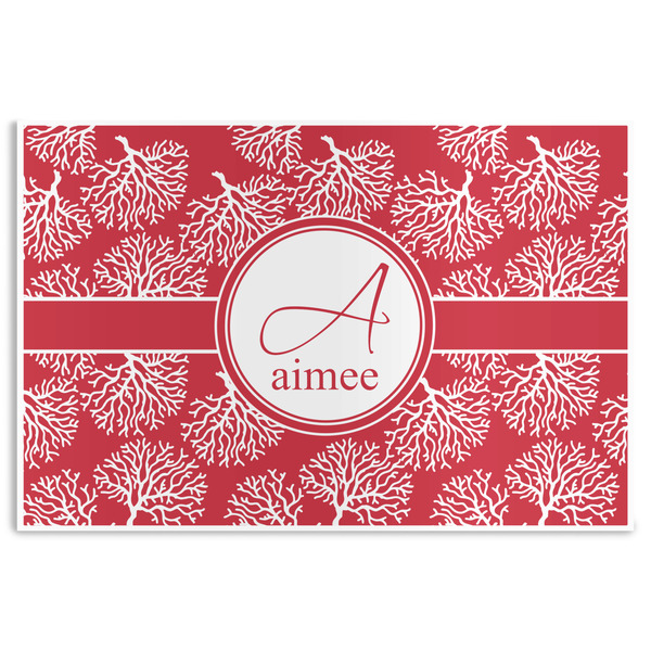 Custom Coral Disposable Paper Placemats (Personalized)