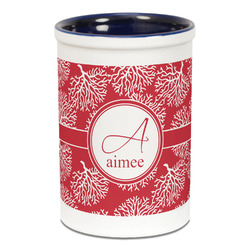 Coral Ceramic Pencil Holders - Blue