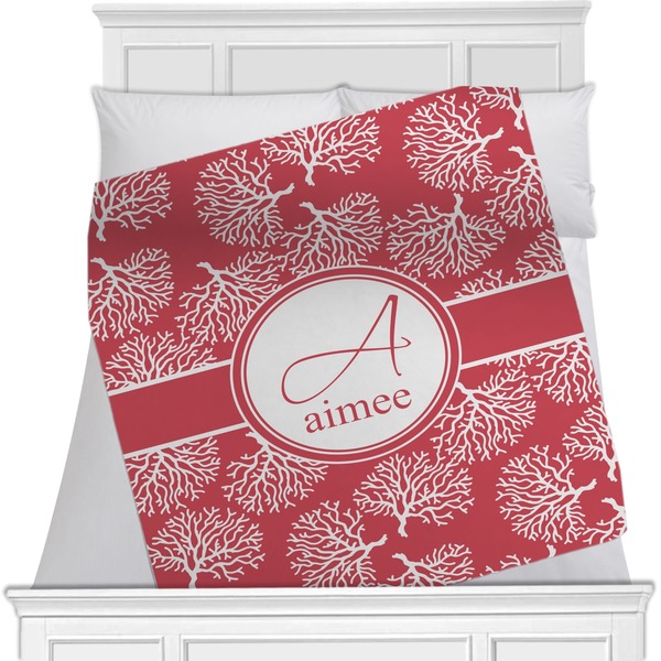 Custom Coral Minky Blanket - Twin / Full - 80"x60" - Double Sided (Personalized)