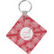 Coral Diamond Plastic Keychain w/ Name and Initial