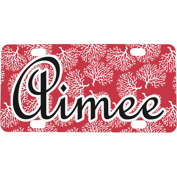 Custom Coral Mini / Bicycle License Plate (4 Holes) (Personalized)