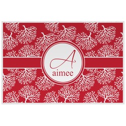 Coral Laminated Placemat w/ Name and Initial