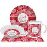 Coral Dinner Set - Single 4 Pc Setting w/ Name and Initial