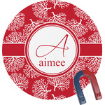 Coral Round Fridge Magnet (Personalized)