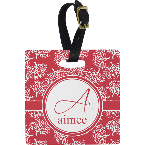 Coral Personalized Square Luggage Tag