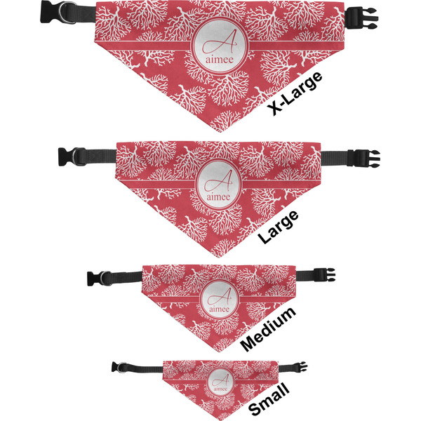 Coral Pet Bandana Sizes