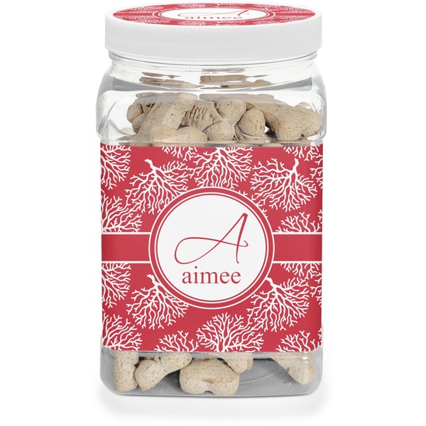 Custom Coral Dog Treat Jar (Personalized)