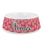 Coral Plastic Dog Bowl - Medium (Personalized)