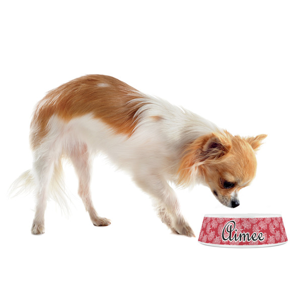 Coral Plastic Pet Bowls - Small - LIFESTYLE