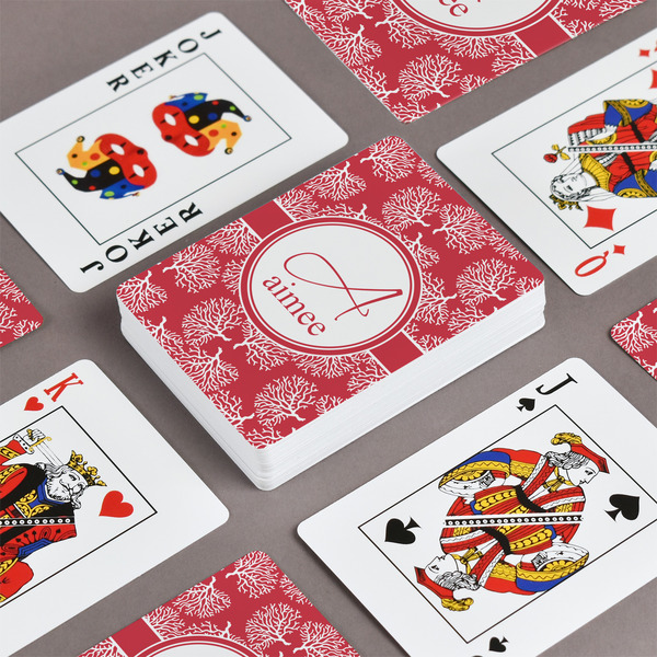 Coral Playing Cards - Front & Back View