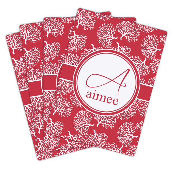Coral Playing Cards - Hand Back View