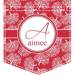 Coral Iron On Faux Pocket (Personalized)