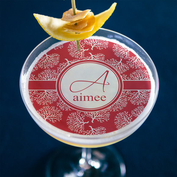 Coral Printed Drink Topper - XLarge - In Context