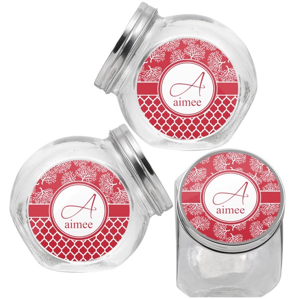 Coral Puppy Treat Jar - Top Left Right