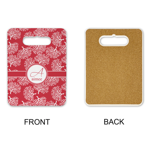 Coral Rectangle Trivet with Handle - APPROVAL