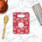 Coral Rectangle Trivet with Handle - LIFESTYLE