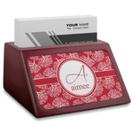 Coral Red Mahogany Business Card Holder (Personalized)